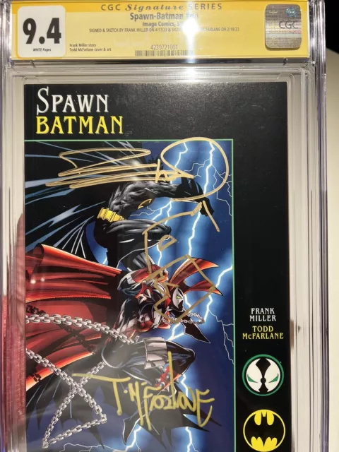 Spawn-Batman #Nn Cgc-Ss 9.4 *Signed Todd Mcfarlane* *Sketch &Signed Frank Miller