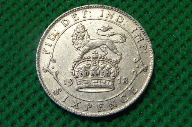 George V , Silver Sixpence , 1918  (T919)