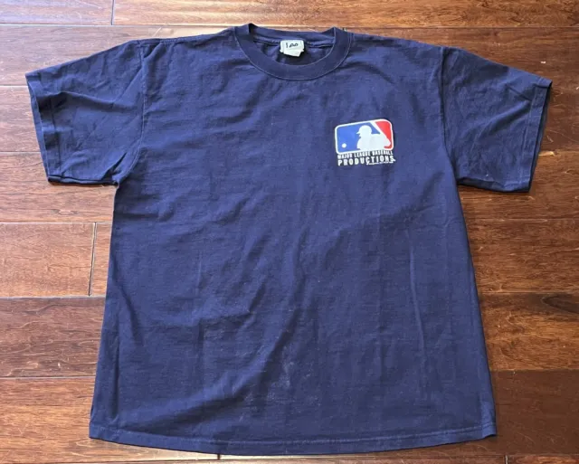 Lee Sport Major League Baseball MLB Productions Blue Adult Large Logo T Shirt