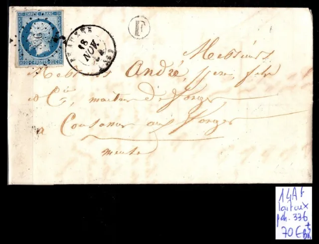 Losange 336 sur NAPOLÉON 14Af sur Lettre = Cote 70 € / Lot Classique France