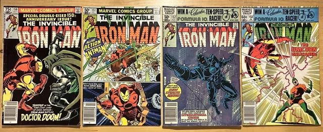 The Invincible Iron Man #150, #151, #152, #154 Marvel Bronze Age Comic Book Lot