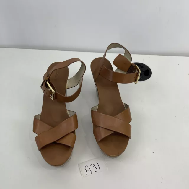 Michael Kors Women’s Tan Sandals Wedges Platform 10M