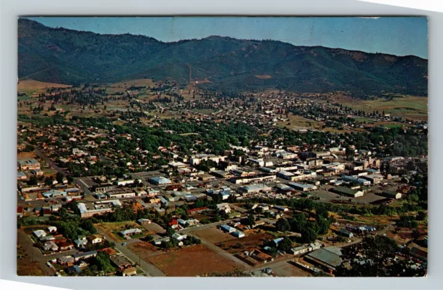 Yreka CA, Aerial View, California Vintage Postcard