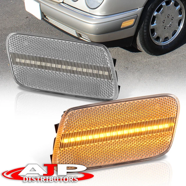Clear LED Sidemarker Light Driving Lamp Pair For 1999-2002 Mercedes E55 AMG W210