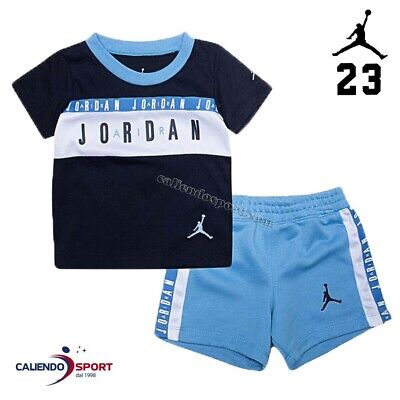 Completo Baby Jordan 655995 B9F Blu Celeste T-Shirt+Pantaloncino