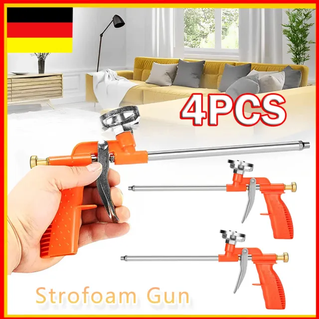 4X PU Schaumpistole Teflon Profi Bauschaumpistole Pistolenschaum Montageschaum