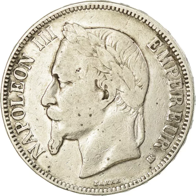 [#738188] Monnaie, France, Napoléon III, 5 Francs, 1869, Strasbourg, Petit BB, B