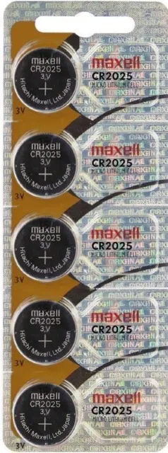 5 x Genuine Maxell CR2025 CR 2025 3V LITHIUM BATTERY Made in Japan BR2025 DL2025