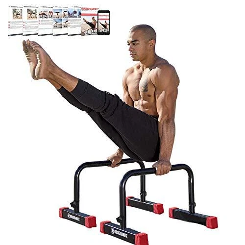 Parallettes Push Up & Dip Bars | Heavy Duty, Non-Slip Parallette Stand for