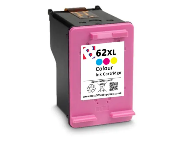Cartuccia di Inchiostro rigenerata 62 XL Colori per HP Officejet 5740 Printers