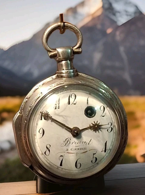 Montre Gousset Femme En Argent Vermeil Avec Chaîne Sautoir - Thibaudeau Besançon - Vintage