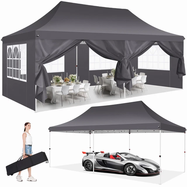 Pavillon 3x3/3x6m Wasserdicht Faltpavillon Partyzelt Gartenzelt UV-Schutz 50+