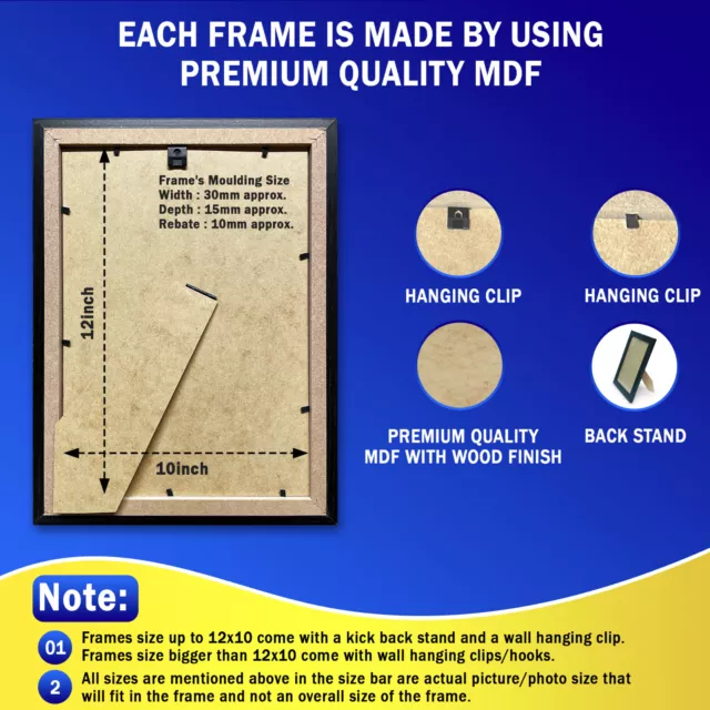 A1 A2 A3 A4 A5 A6 Picture Frame Photo Frame Poster Frame Black Walnut Oak White 2