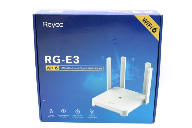 New: Reyee E3 Wi-Fi 6 Router AX1800 Smart Wi-Fi Mesh Router (36150)