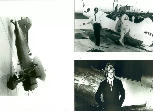 Set Of 3 - Lot #24  B&W 4X6 Photographs - Racing Airplanes "Mike" & Aviation