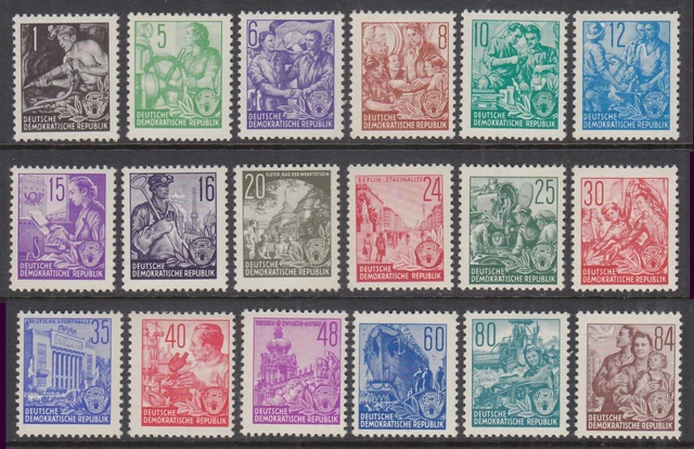 DDR Mi 362-79 5 Jahrplan Offsetdruck kpl. postfrisch einwandfrei 150 ME