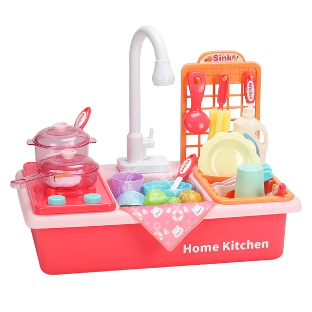 1 Juego Kids Play Lavabo Juguete Cocina Eléctrica Fregadero Juguete con Lie