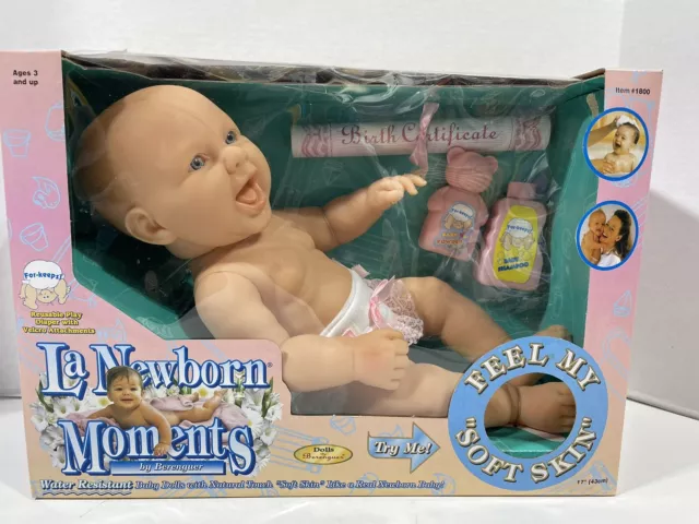 La Newborn Moments by Berenguer 17” Soft Skin Baby Doll Girl 1998 Vintage NIB