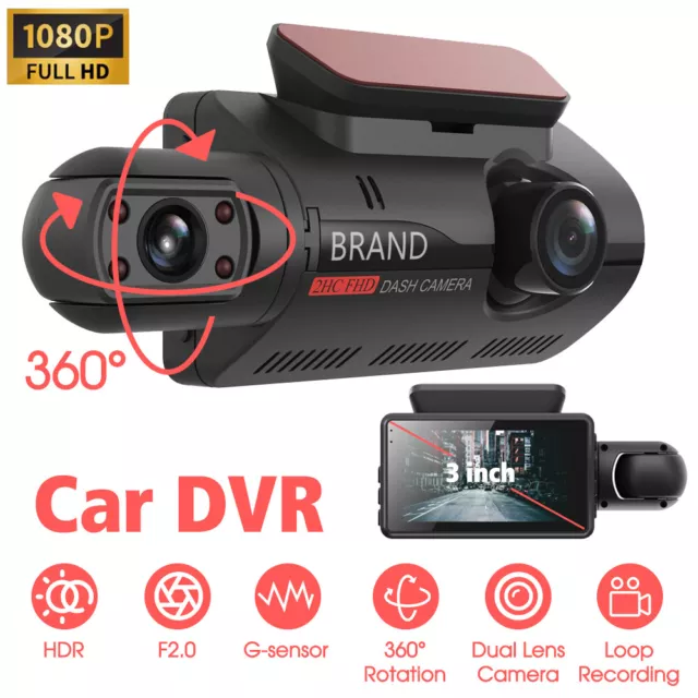 3 Zoll Auto Kamera Dashcam 1080P FHD G-Sensor DVR Nachtsicht Video Recorder DE