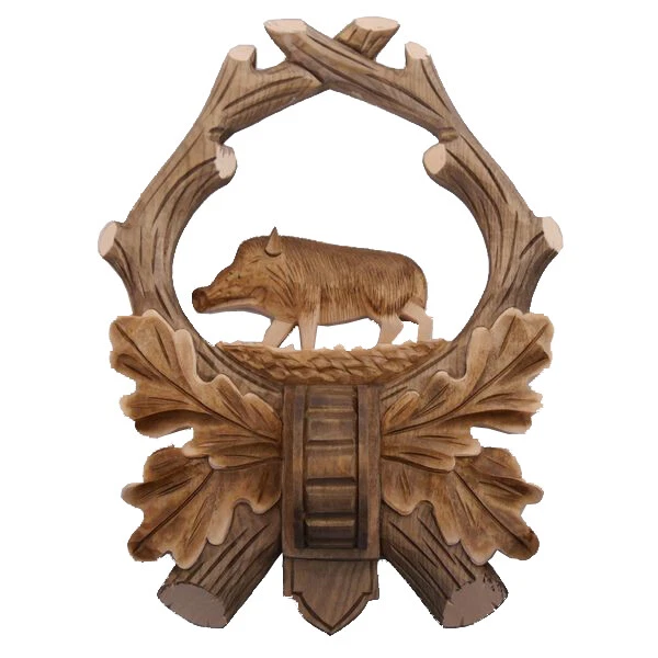 Completo Hecho a Mano Tallado Escudo de Trofeo para Jabalí Hauer Claro