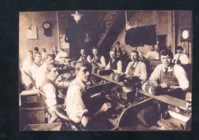 Real Photo Cigar Factory Interior Workers Cigars Advertising Postcard Copy