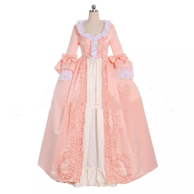 18th Victorian Marie Antoinette Rococo Dress Ball Gown Women's Lace Costume
