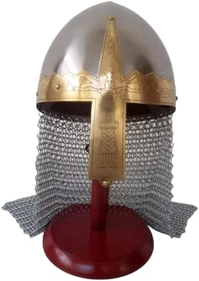 Medieval Vendel Viking Chainmail Helmet Steel SCA LARP Warrior Cosplay Replica