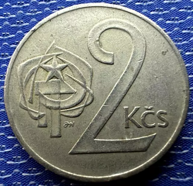 1973 Czechoslovakia 2 Koruny Coin AU UNC        #ZK102