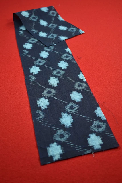 Vintage Japanese Fabric Cotton Antique Boro Patch Indigo Blue KASURI 33"/MM19/35