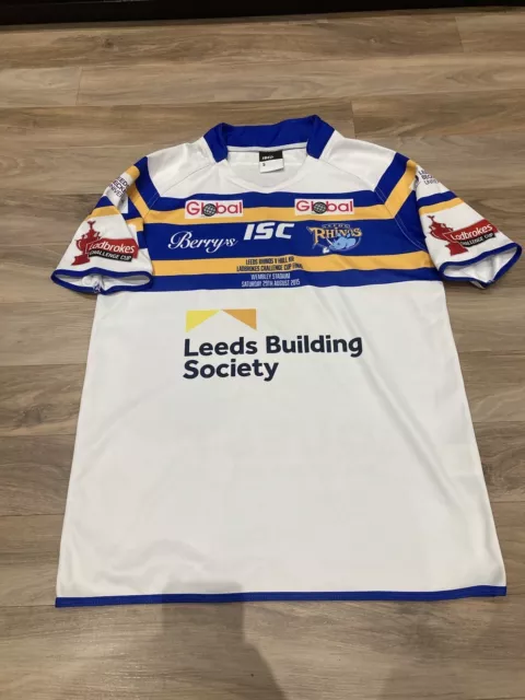 Leeds Rhinos Rugby League Shirt 2015 Challenge Cup Final ISC White - Size Small