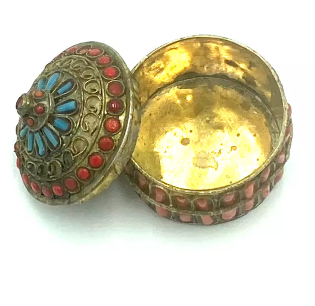 Great Metal Can Asia Style Dreamy Colorful Decorated Inside Gold Plated Noble