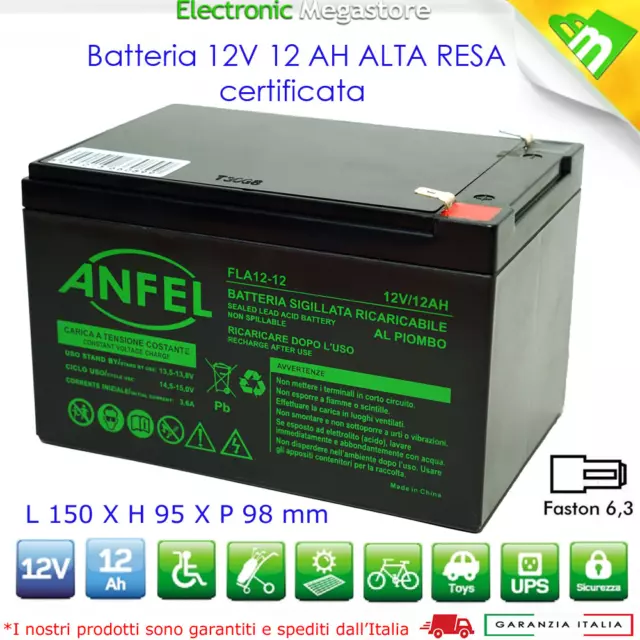 Batteria 12V 12AH GEL AL PIOMBO 12V AGM SOLARE VITE 10 AH 12 AH UPS ALLARME