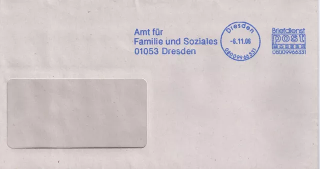 Privatpost Post Modern Briefdienst, Dresden Amt für Familie und Soziales 2006