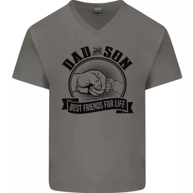 T-shirt da uomo scollo a V da uomo Dad & Son Best Friends Fathers Day