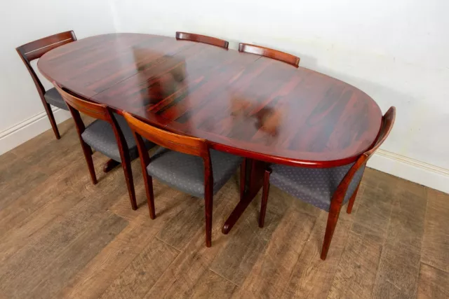 Vintage Retro Scandi Rosewood Table and 6 chairs by Svegards Markaryd