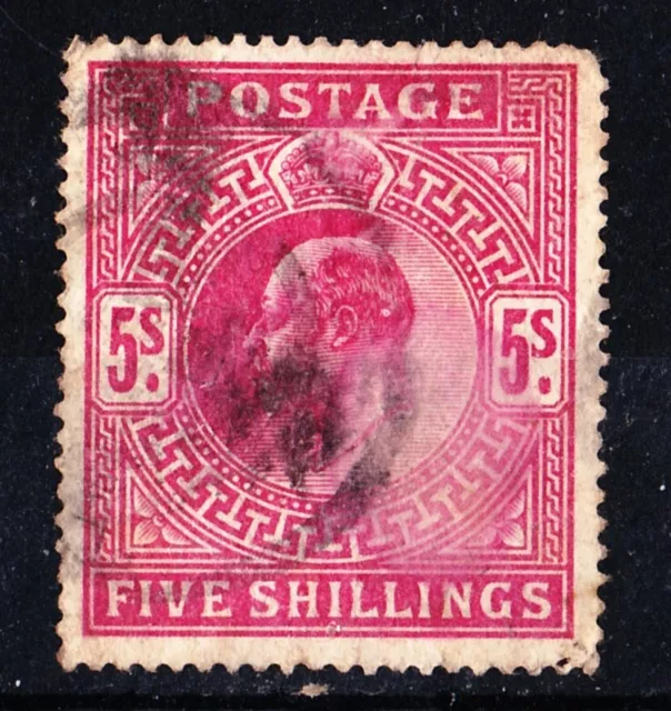 #GB KEVII SG263 5/- Carmine stamp – DLR printing