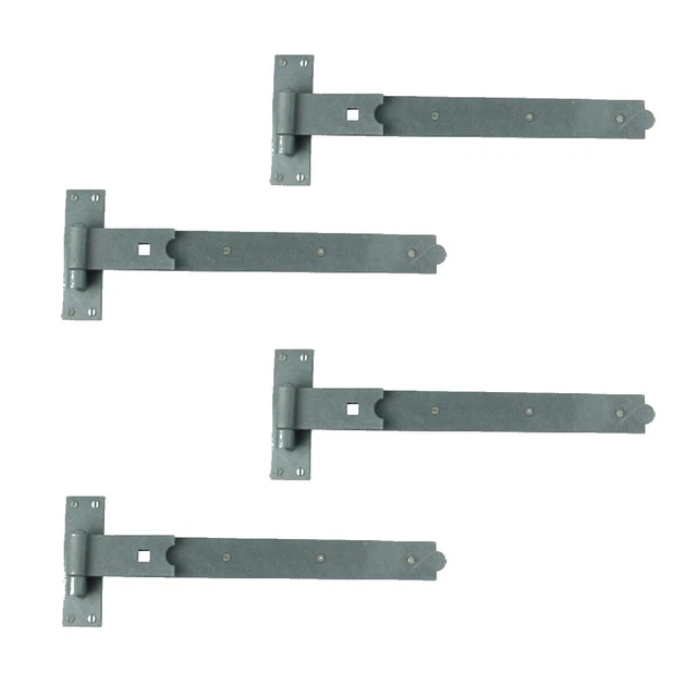 4 Piece Black Door Gate Strap Offset Hinge Wrought Iron Renovators Supply
