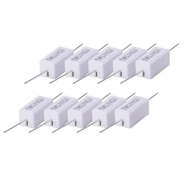 10x Wirewound Ceramic Cement Resistors 100 Ohm 5W Watt 5% O1Q3