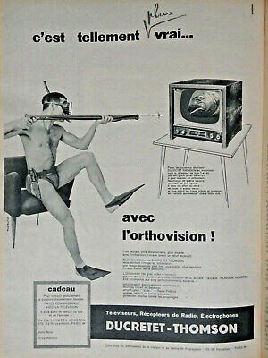 Téléviseur Ducretet-Thomson De 1957 Ducretet Publicité Papier Téléviseur Ducretet-Thomson De 1957 Ducretet Publicité Papier