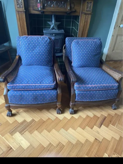 Vintage Bergere sofa and 2 armchairs