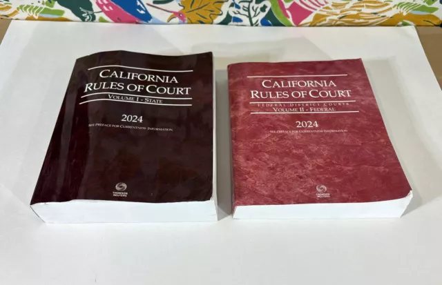 2024 Edition California Rules Of Court State & Federal Thomson Reuters (READ)