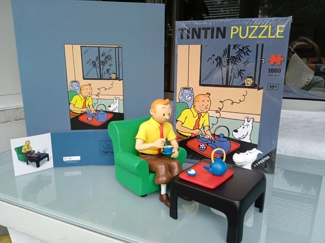 Tintin Hergé Image Lithographie puzzle Cube Dubreucq Le lotus bleu