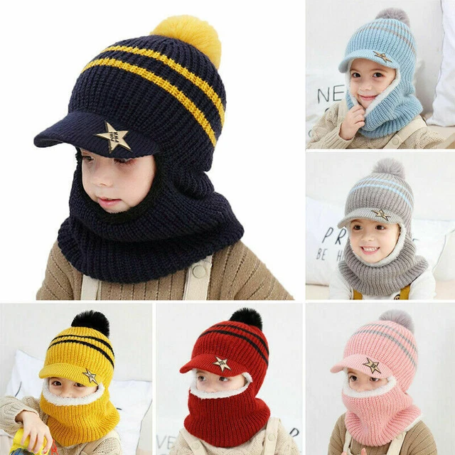 Baby Winter Hat Scarf Toddler Girls Boys Ear Flaps Warm Hood Fleece Balaclava