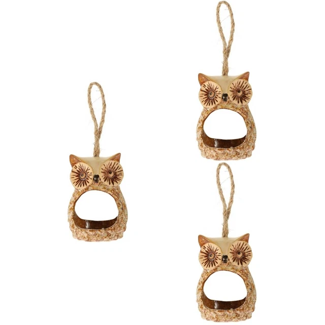 3x Wand Hängen Pflanzen Halter Tiny Porzellan Pflanzer Eule Sukkulenten Töpfe