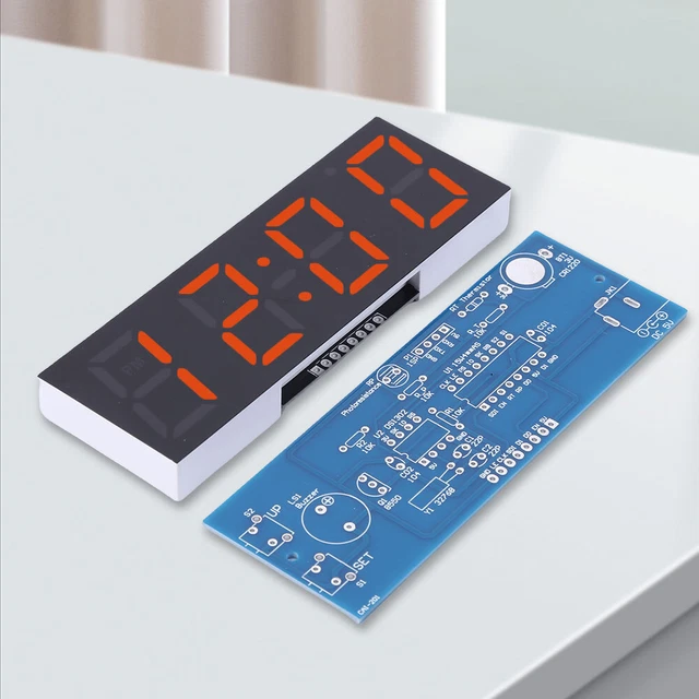 4 DIGIT DIY LED Digital Clock Kit USB Powered Electronic Clock Kit