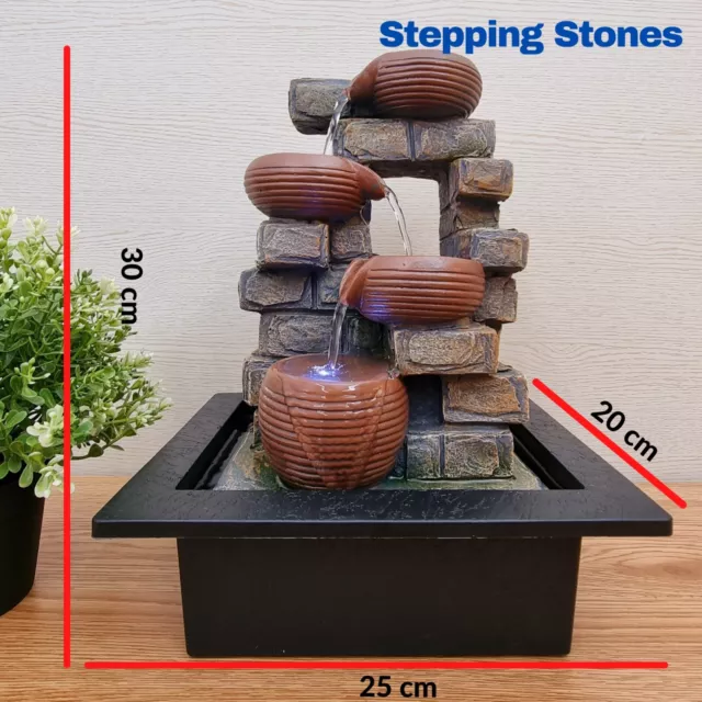 Polyresin Tabletop Water Fountain - indoor Water Feature with LED Lights 2