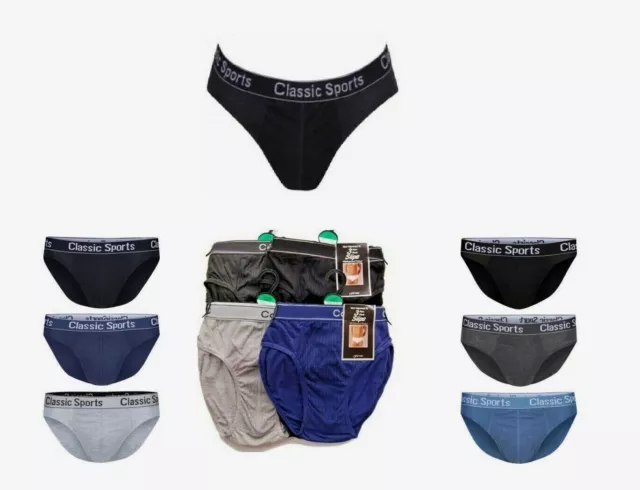 UK Mens/Gents Classic Sports Cotton Blend Ribbed Pants Slips Underwear Briefs