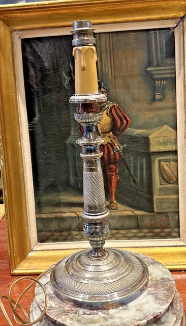 Ancien Bougeoir En Métal Style Atelier Marolles - Jean Touret, Dewaele - Ferronnerie D'occasion