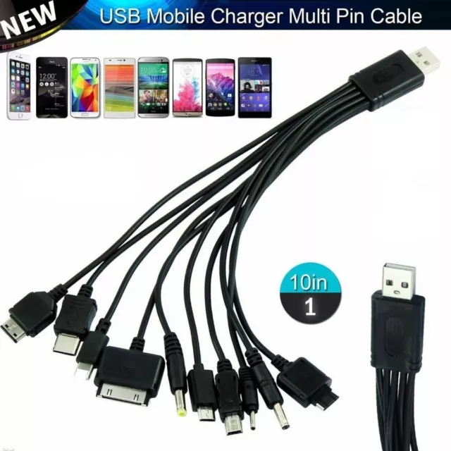 10 IN 1 UNIVERSAL USB CABLE MULTI charger cables For Iphone  For Samsung 2024 2