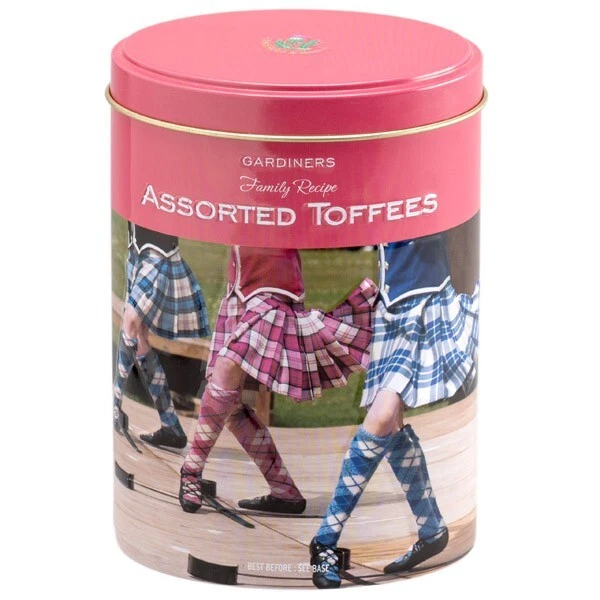 Toffè assortiti scozzesi fatti a mano tartan latta 200 g/regalo festa del papà - spedizione veloce